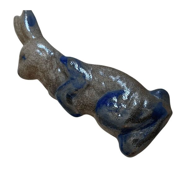 Vintage Ceramic Earthenware Rabbit 2.5" Long Figural Bunny Brooch Pin - Picture 3 of 4